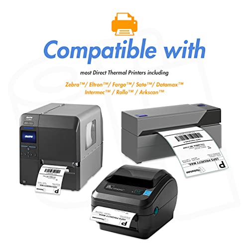 (4 Rolls, 900/Roll) 1.5¡± x 1.5¡± Direct Thermal Labels - 1¡± Core, Compatible with Rollo Label Printer & Zebra Desktop Printers - All Purpose QR Barcode Address - Adhesive Perforated