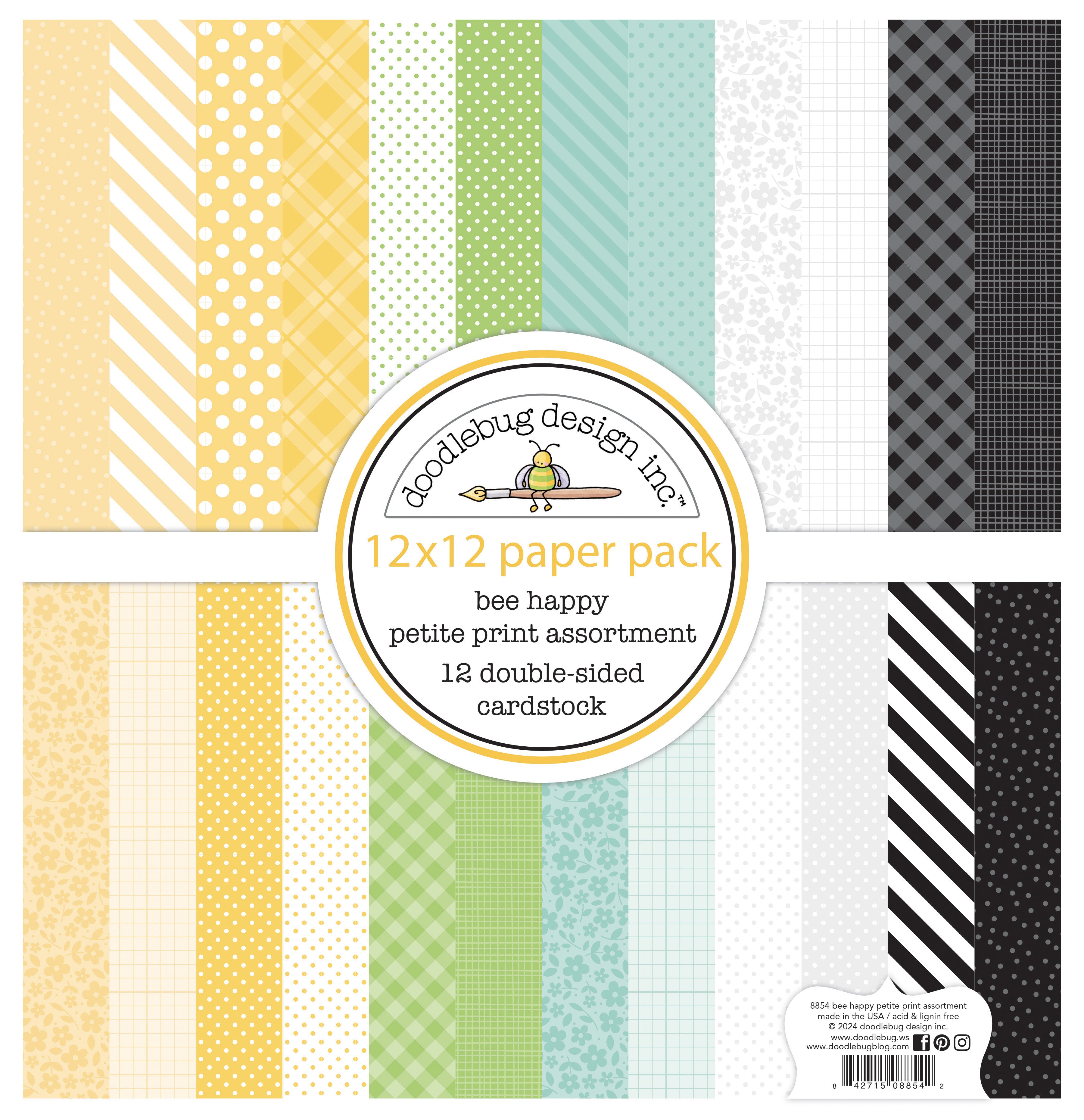 Doodlebug Design - Bee Happy Collection - bee happy petite prints assortment pack