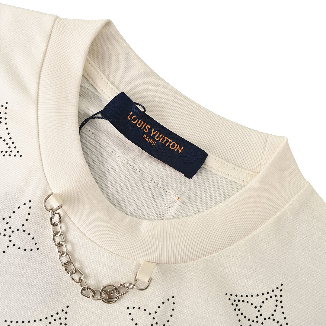 Louis Vuitton All-Over Chain Print Short-Sleeve T-Shirt
