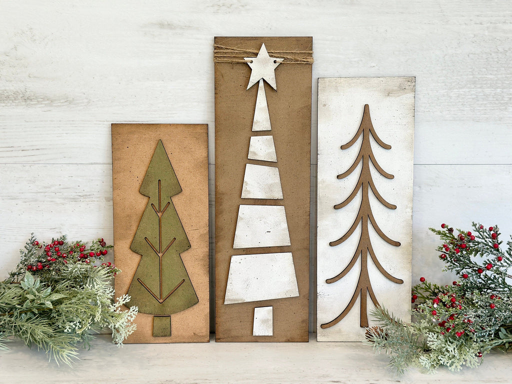 Farmhouse Christmas Tree Sign File SVG, Glowforge, Holiday, Christmas, Rustic,  LuckyHeartDesignsCO