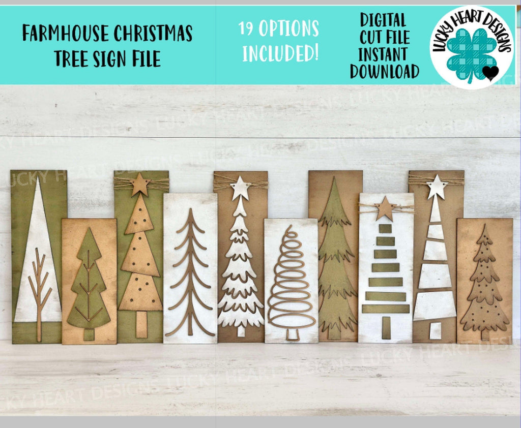 Farmhouse Christmas Tree Sign File SVG, Glowforge, Holiday, Christmas, Rustic,  LuckyHeartDesignsCO