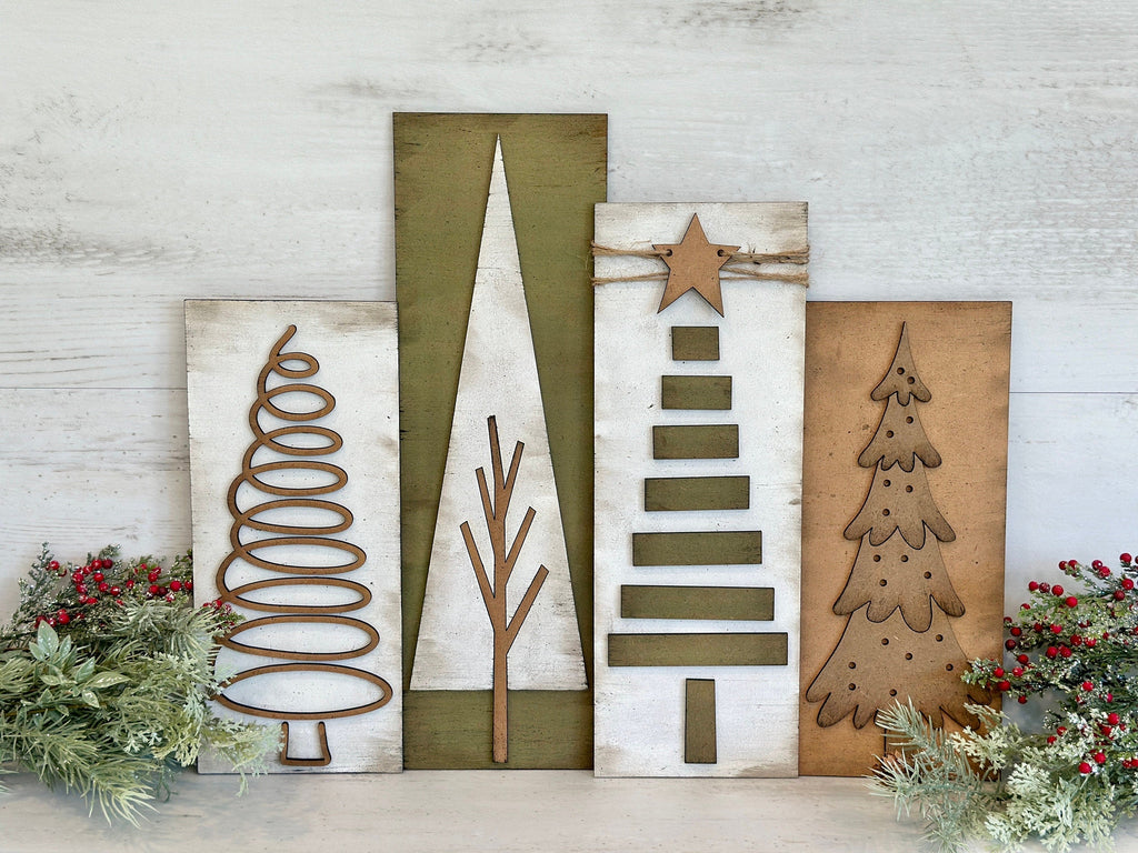 Farmhouse Christmas Tree Sign File SVG, Glowforge, Holiday, Christmas, Rustic,  LuckyHeartDesignsCO